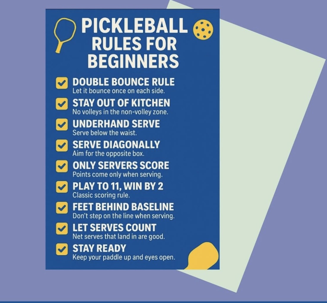 Her er 10 enkle regler for pickleball